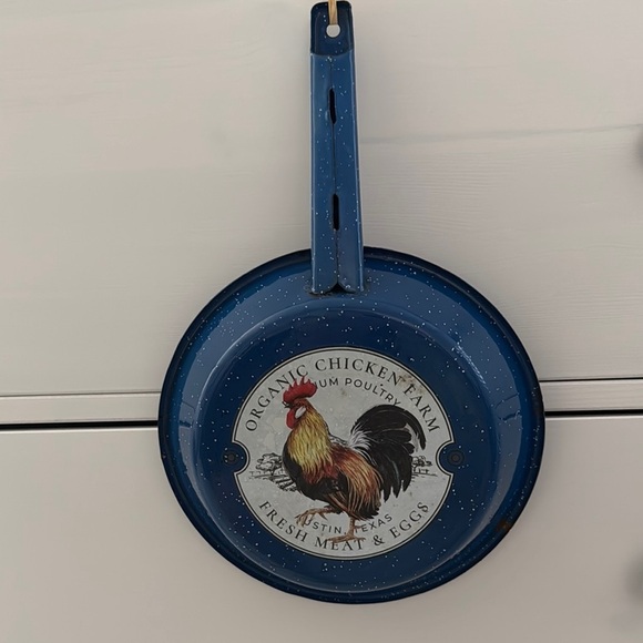 unbranded Other - Blue Rooster Design Decorative Frying Pan